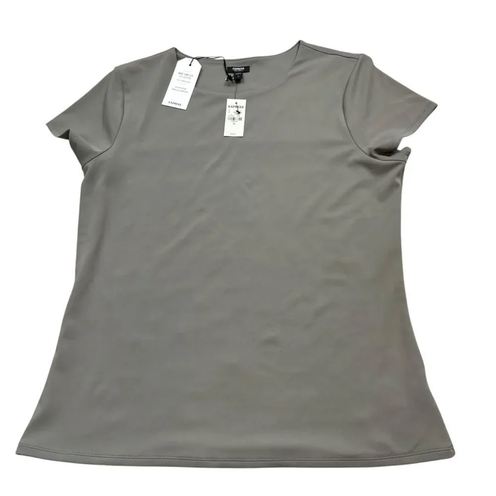 Brand new with Tags Express‎ Body Contour Grey Crew Neck T-Shirt Size XL